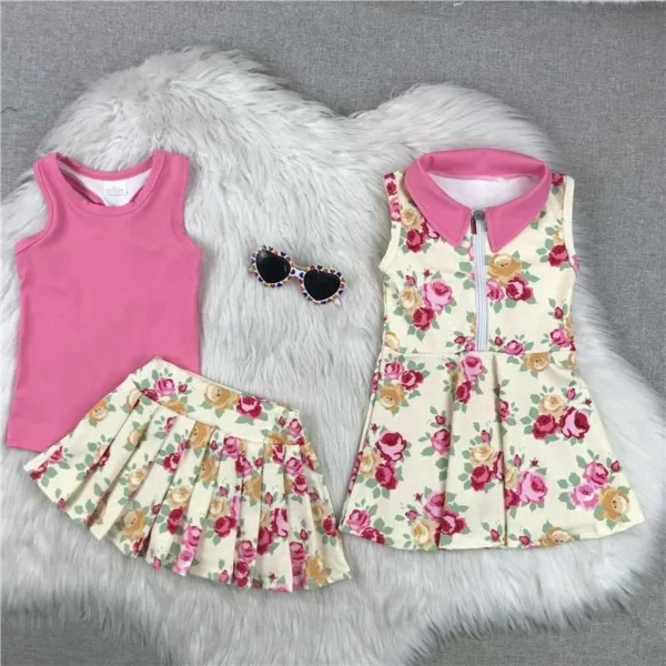Kids Matching Solid Pink Yoga Clothing Sets for Girls Eco-Friendly Factory Wholesale Price