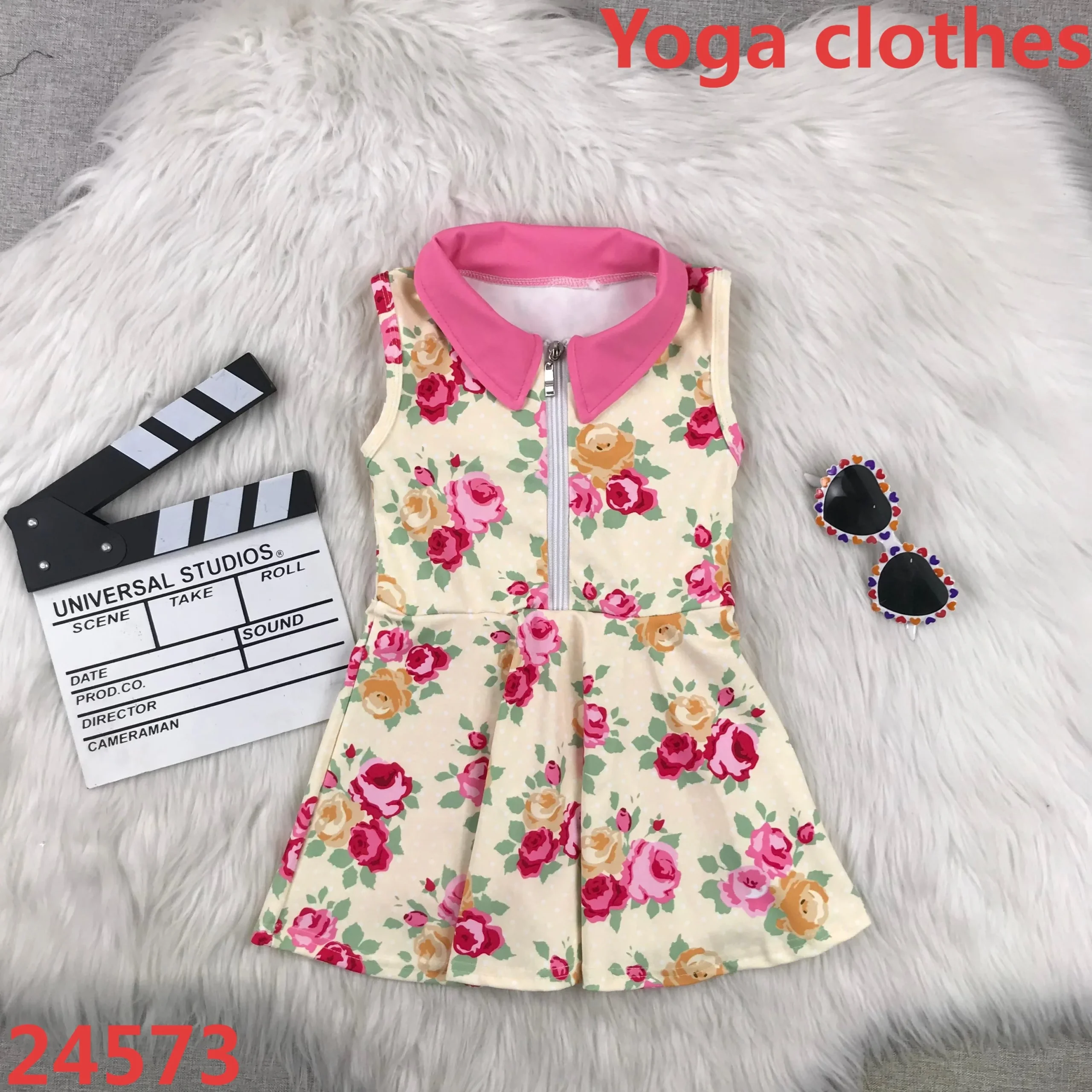 Kids Matching Solid Pink Yoga Clothing Sets for Girls Eco-Friendly Factory Wholesale Price - Image 3