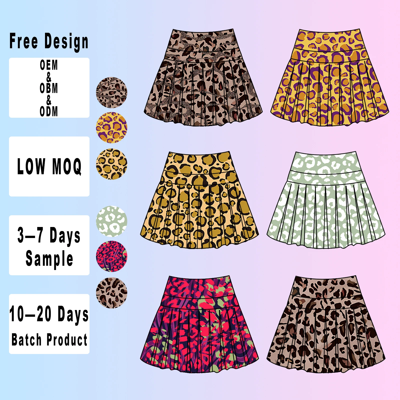 Customized Color High Quality Girls Yoga Fitness Skirt Wave Line High Waist Outdoor Sports Skirt