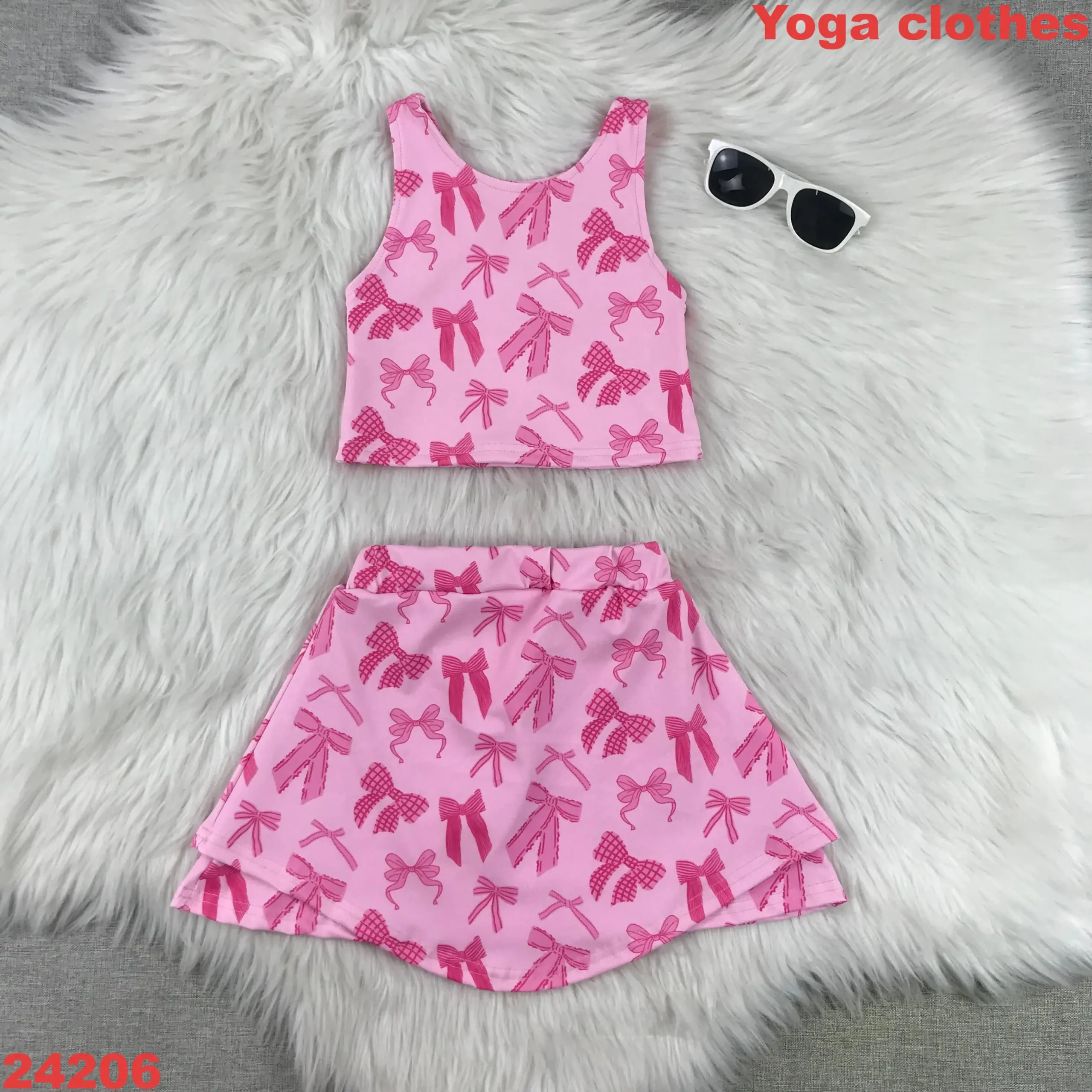 Manufacturer's Active Wear Girls Tennis Set Summer Sports Clothing for Kids Yoga-Inspired Design Baby Girl Sports Apparel - Image 3
