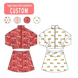 Boutique Sports Valentine's Day Athletic Outfit Kid Girl Sets Yoga Casual Wear Plus Size Girls Jacket and Shorts Sets