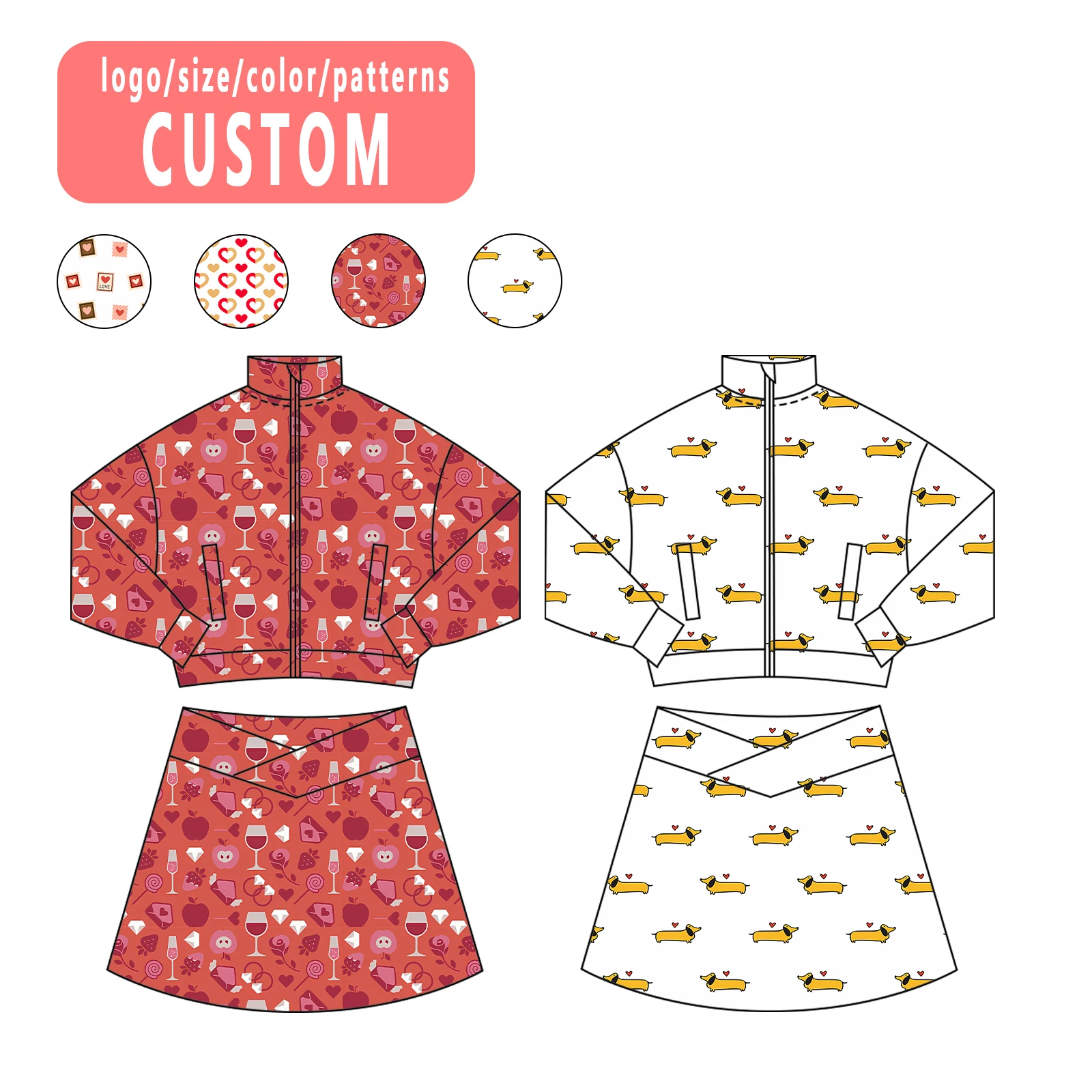 Boutique Sports Valentine's Day Athletic Outfit Kid Girl Sets Yoga Casual Wear Plus Size Girls Jacket and Shorts Sets