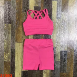 2025 Popular Kid Toddler Girl Yoga Sets Wholesale Golf Girls Bra Sport Shorts Fitness Active Wear Dance Children Yoga Clothes