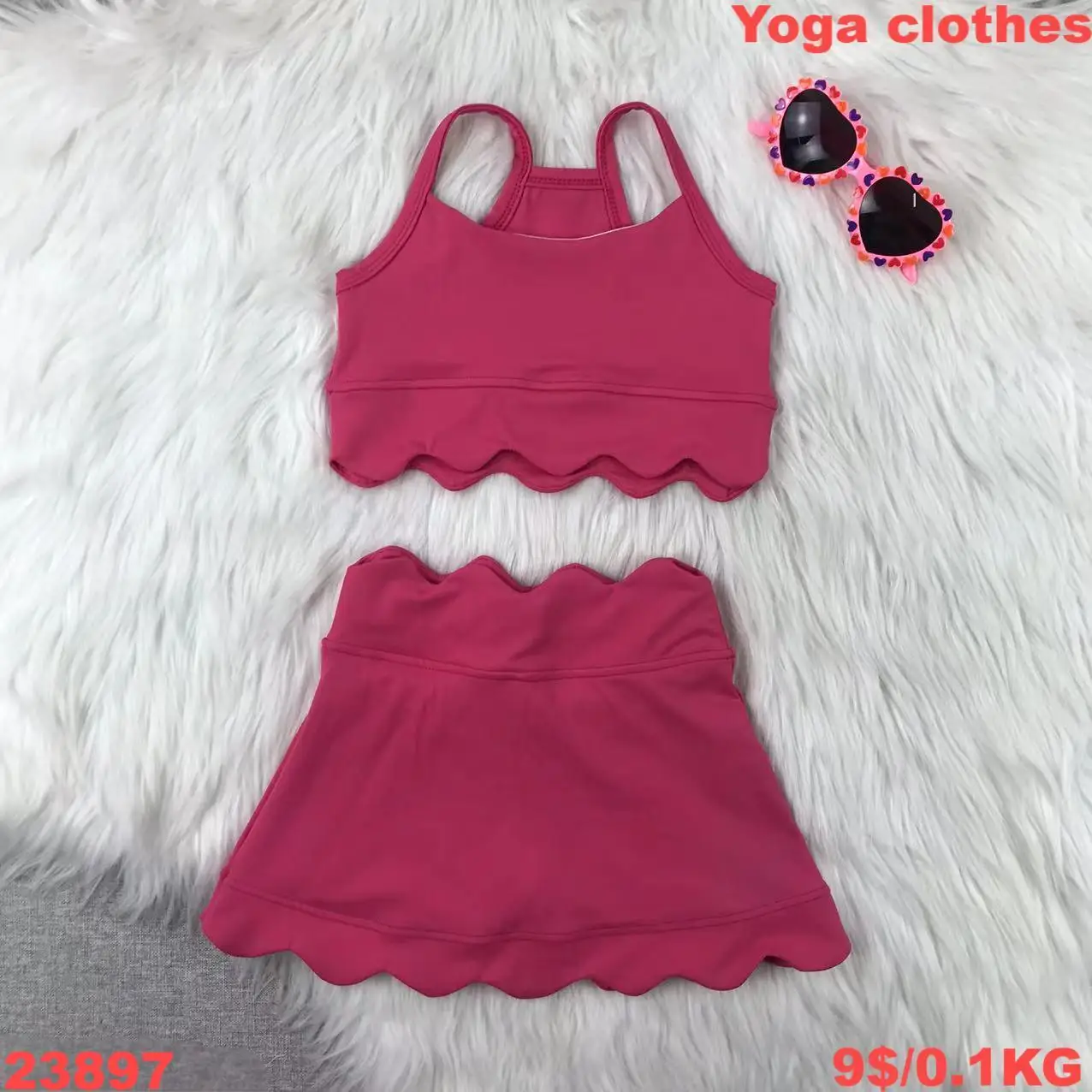 2025 Girl Activewear Kids Tennis Suits Children Sports Wear Wholesale Kids Gym Clothing Breathable Matching Color Yoga Sets - Image 4