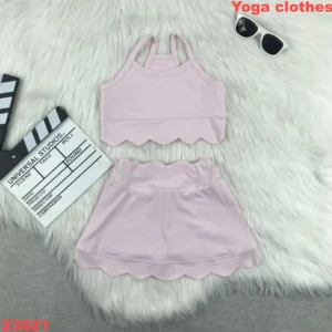 2025 Girl Activewear Kids Tennis Suits Children Sports Wear Wholesale Kids Gym Clothing Breathable Matching Color Yoga Sets