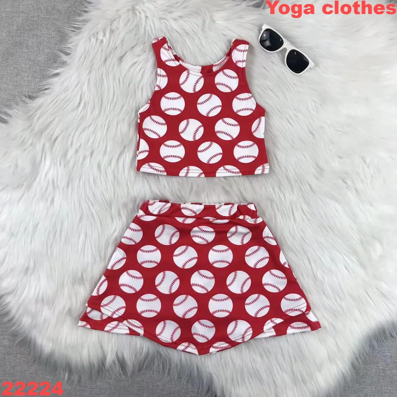 Manufacturer's Active Wear Girls Tennis Set Summer Sports Clothing for Kids Yoga-Inspired Design Baby Girl Sports Apparel - Image 2