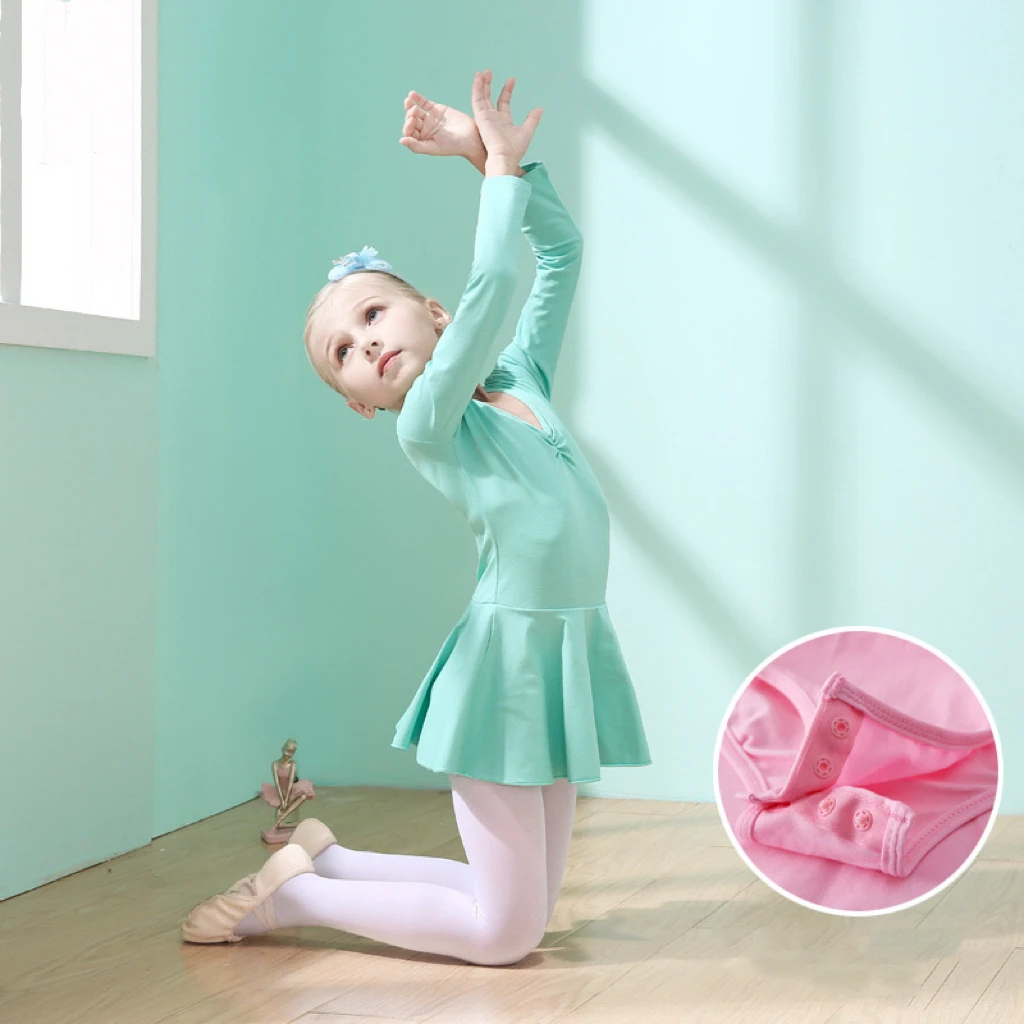 Girls' Dancewear Yoga Fabric Kids Summer Yoga Gym Dresses Little Girls Fitness Apparels Private Label Custom Pattern Yoga - Image 2