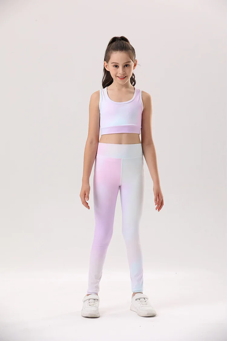 New Arrival Front Logo Tennis Wear Custom Logo Sportswear Yoga Outfit for Baby Girls Fast Deliver Baby Girl 2-pcs Set - Image 5