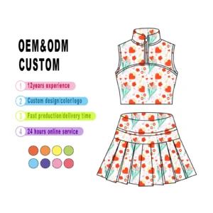 Customized Sportswear Yoga Wear Leggings Lovely Teen Girl Set Little Girls Yoga Clothing Vest Flared 2-pcs Sets