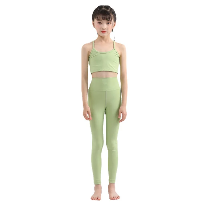 Black Color Ready to Ship Items Long Sleeve Yoga Set Fashion Yoga Set Kids Gym Set Active Wear Tennis Children Dress - Image 2
