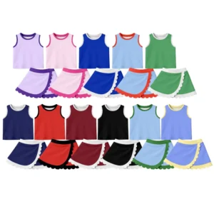 Wholesale Kids Yoga Sets Girls Yoga Clothing Sets Girls Athletic Wear Sets Scallop Yoga Clothes Baby Girl Yoga Set Ruffle Sets