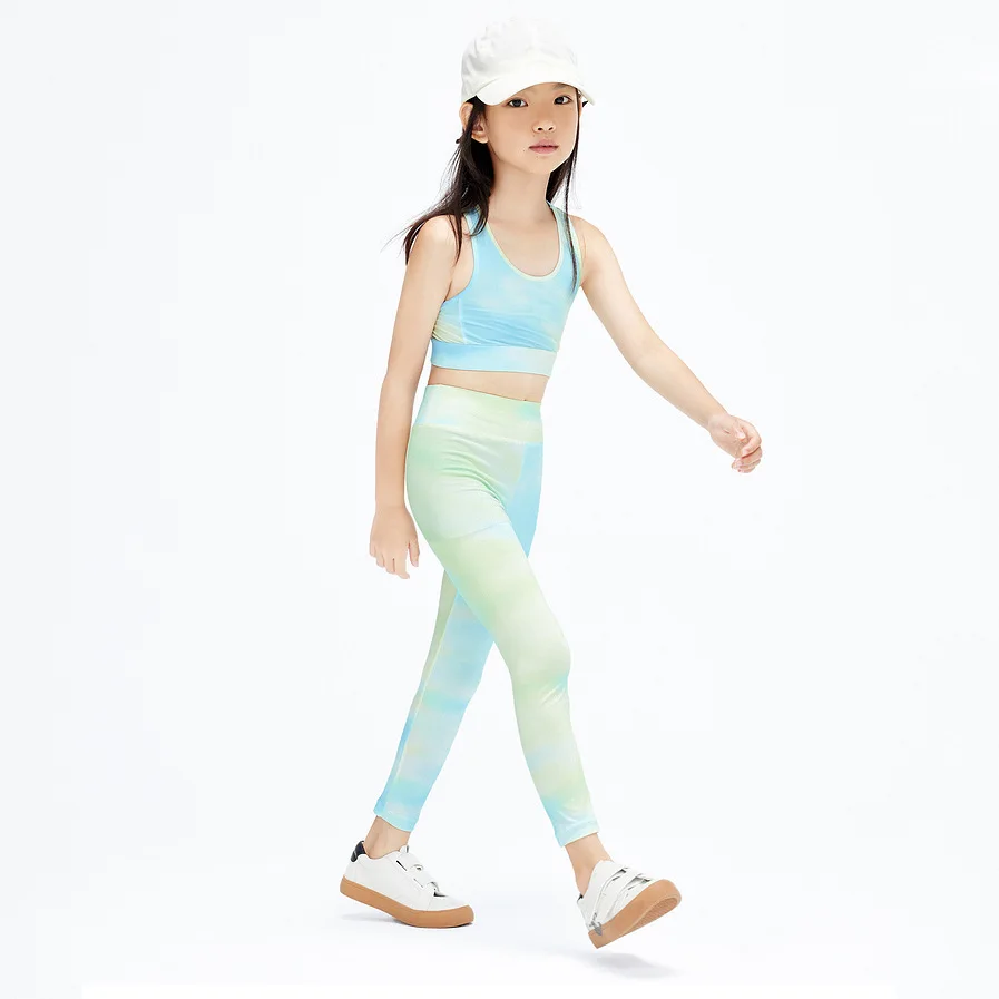 Yoga Fabric Child Quick-shipping Goods Tennis Skirt Custom Logo Soft Slimming Tennis Activewear Yoga Dress 2-pcs Set - Image 3