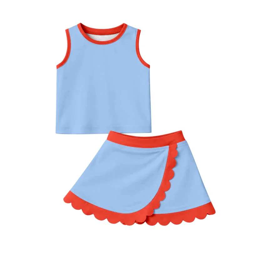 Wholesale Kids Yoga Sets Girls Yoga Clothing Sets Girls Athletic Wear Sets Scallop Yoga Clothes Baby Girl Yoga Set Ruffle Sets - Image 2