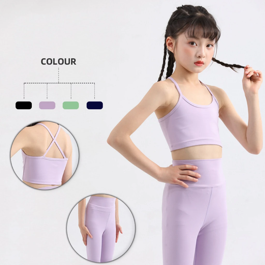 New Arrival Front Logo Tennis Wear Custom Logo Sportswear Yoga Outfit for Baby Girls Fast Deliver Baby Girl 2-pcs Set - Image 3
