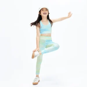 Yoga Fabric Child Quick-shipping Goods Tennis Skirt Custom Logo Soft Slimming Tennis Activewear Yoga Dress 2-pcs Set