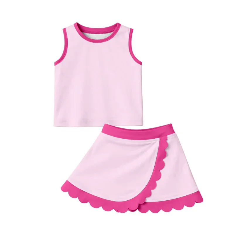Wholesale Kids Yoga Sets Girls Yoga Clothing Sets Girls Athletic Wear Sets Scallop Yoga Clothes Baby Girl Yoga Set Ruffle Sets - Image 4