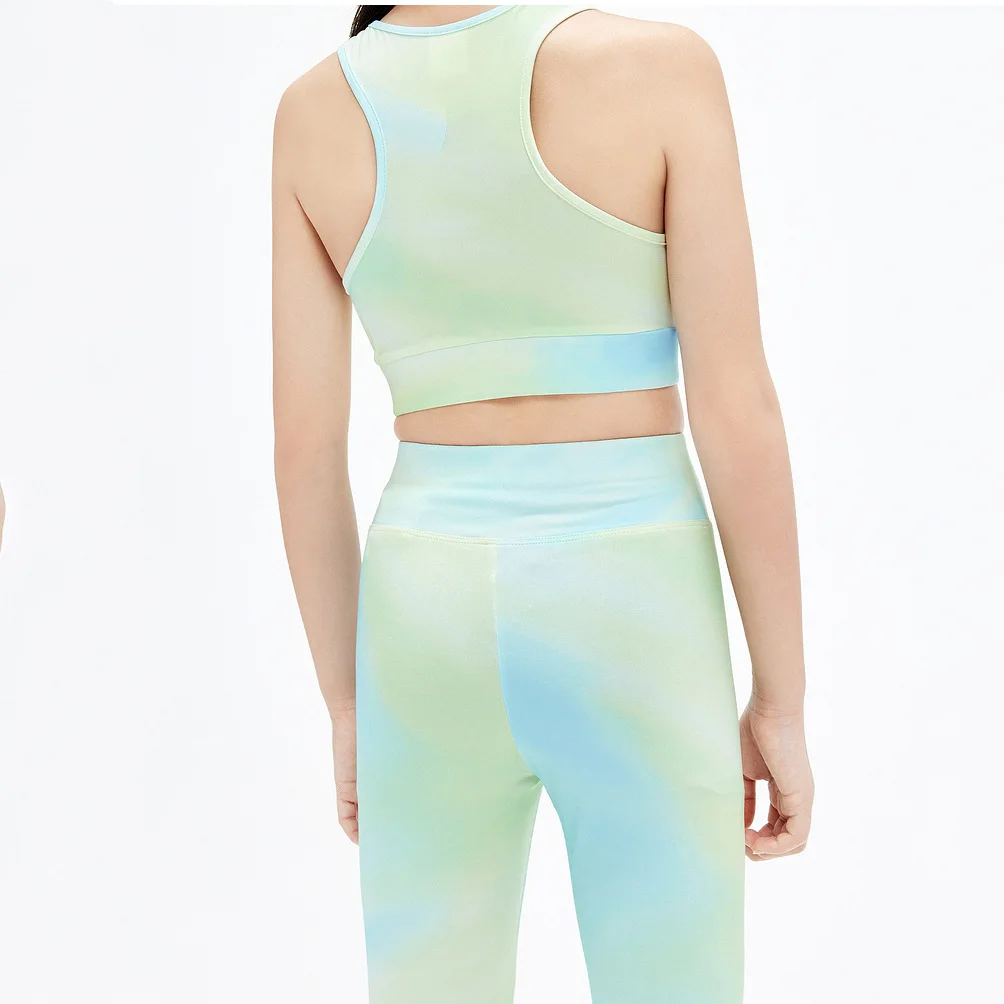 Yoga Fabric Child Quick-shipping Goods Tennis Skirt Custom Logo Soft Slimming Tennis Activewear Yoga Dress 2-pcs Set - Image 5