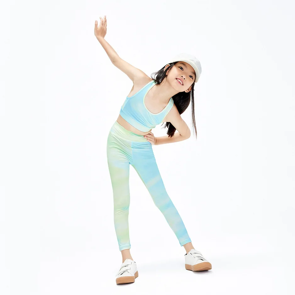 Yoga Fabric Child Quick-shipping Goods Tennis Skirt Custom Logo Soft Slimming Tennis Activewear Yoga Dress 2-pcs Set - Image 2