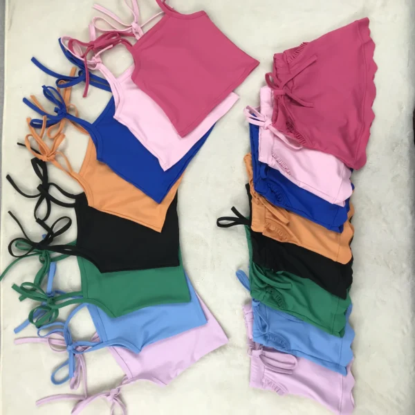 Solid Color Two-Piece Yoga Clothing Sets for Girls Eco-Friendly All Season Factory Wholesale Price