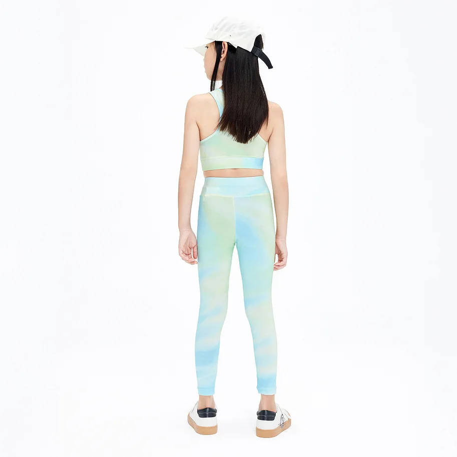 Yoga Fabric Child Quick-shipping Goods Tennis Skirt Custom Logo Soft Slimming Tennis Activewear Yoga Dress 2-pcs Set - Image 4