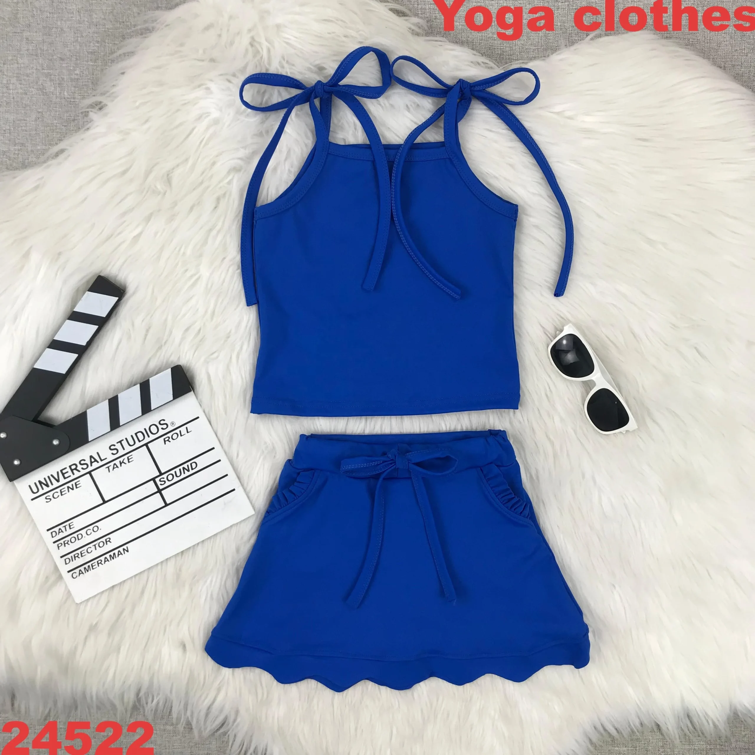 Solid Color Two-Piece Yoga Clothing Sets for Girls Eco-Friendly All Season Factory Wholesale Price - Image 3