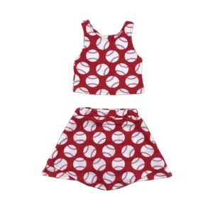 Baseball Baby Sportswear Girls Tennis Skirt and Children Yoga Suit Breathable Workout Clothes for Kids Girls Clothing Sets