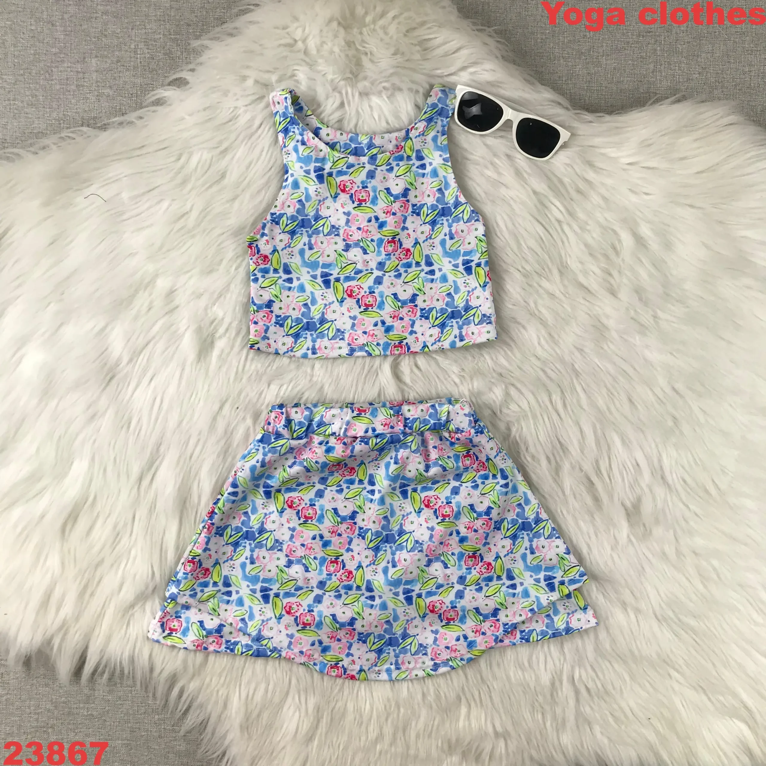 Baseball Baby Sportswear Girls Tennis Skirt and Children Yoga Suit Breathable Workout Clothes for Kids Girls Clothing Sets - Image 2
