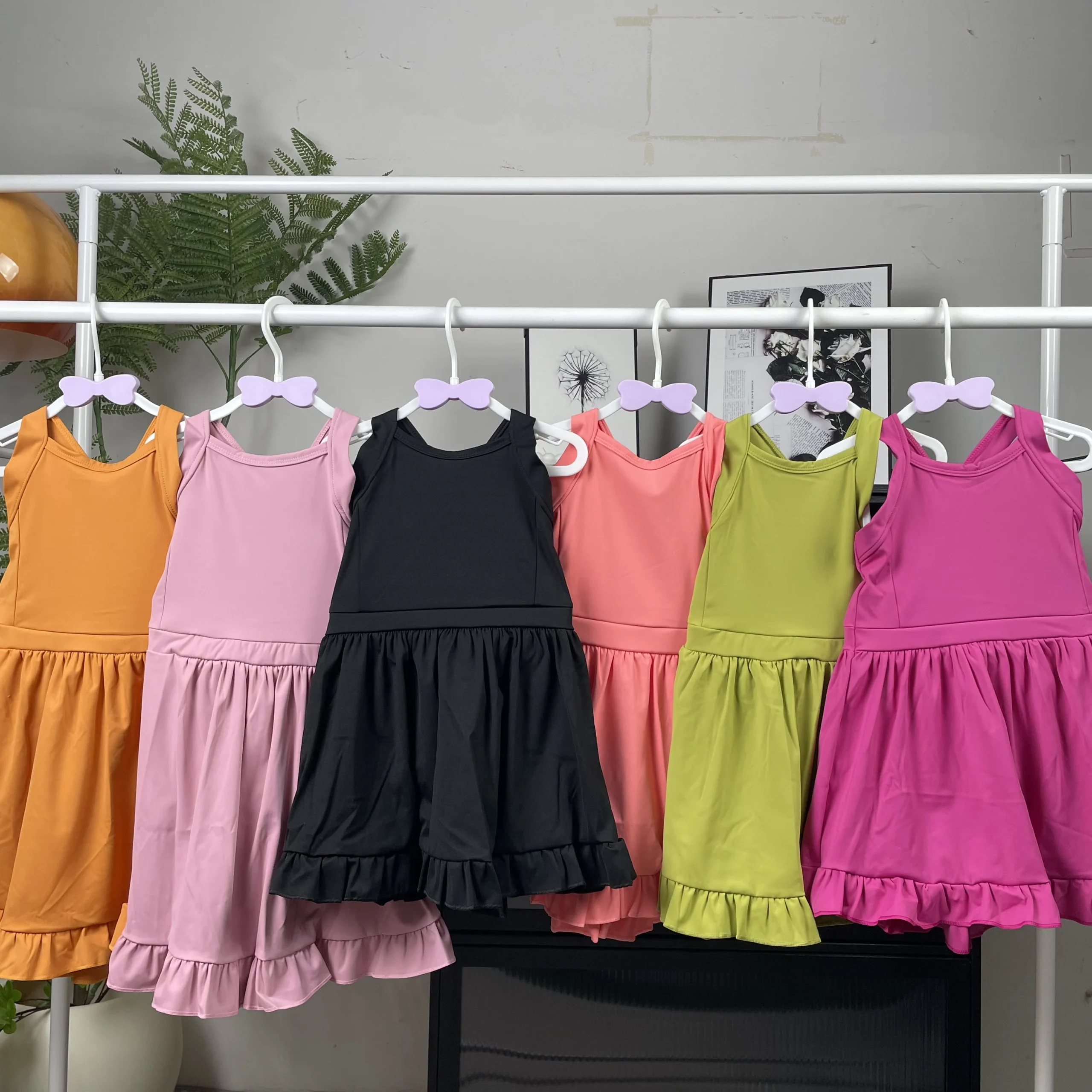 Hanzi Manufacturer's Girls Sports Dress for Summer Fitness Clothing & Yoga Kids Activewear-Baby Girl Sports Apparel Tennis Wear - Image 3