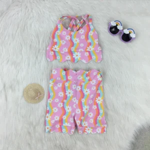 Hot Sale RTS Kids Yoga Two-Piece Eco-Friendly Clothing Sets for Girls All Season Factory Wholesale Price