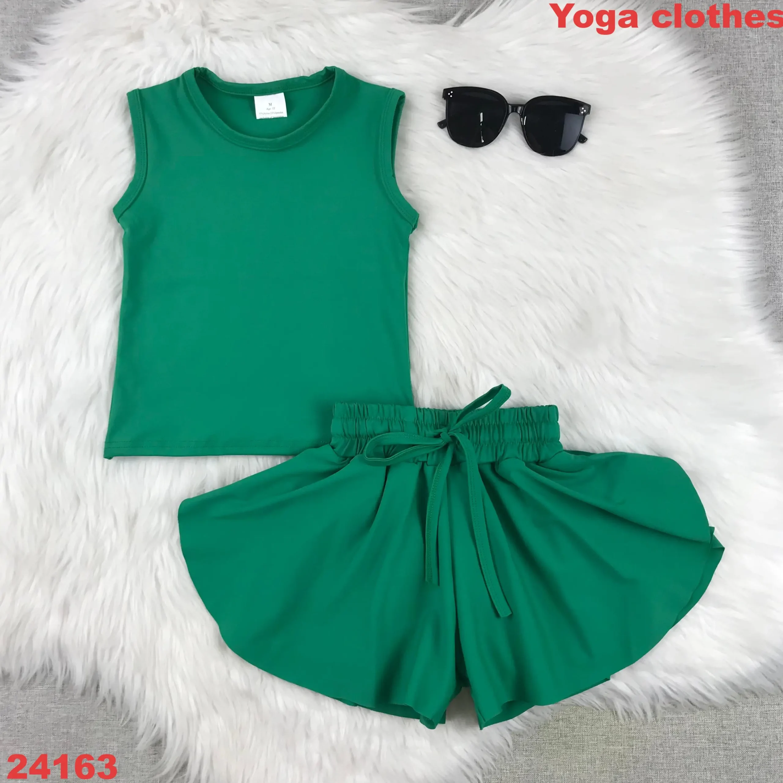Comfortable Kids Yoga Clothing Set Printed Comfy Material for Girls Longevity Oriented Children's Yoga Apparel - Image 5