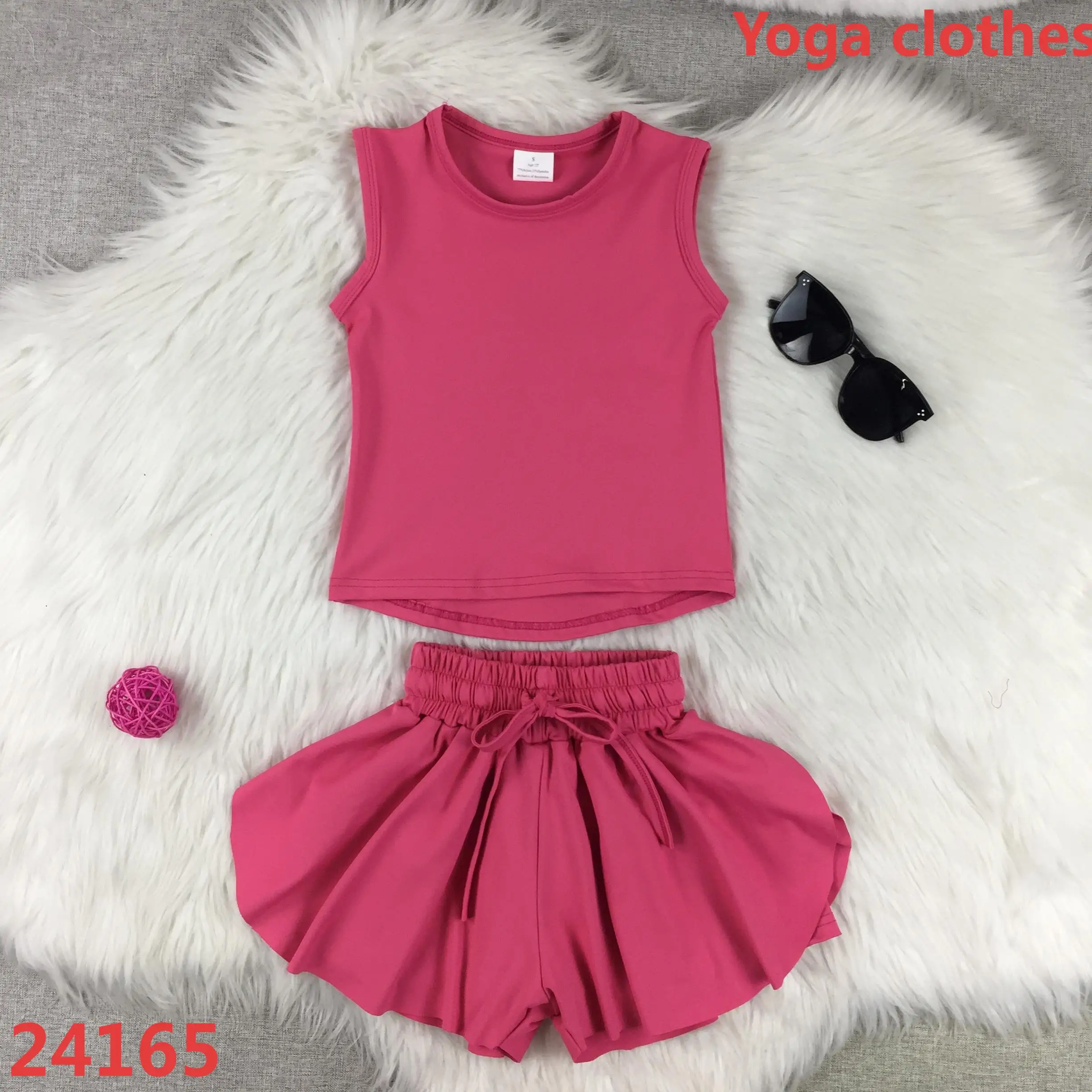 Comfortable Kids Yoga Clothing Set Printed Comfy Material for Girls Longevity Oriented Children's Yoga Apparel - Image 4