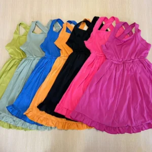 RTS Women's Solid Color Yoga Shorts Crisscross Straps Mid Waist Crew Neck Breathable Sleeveless 230g Factory Wholesale Price