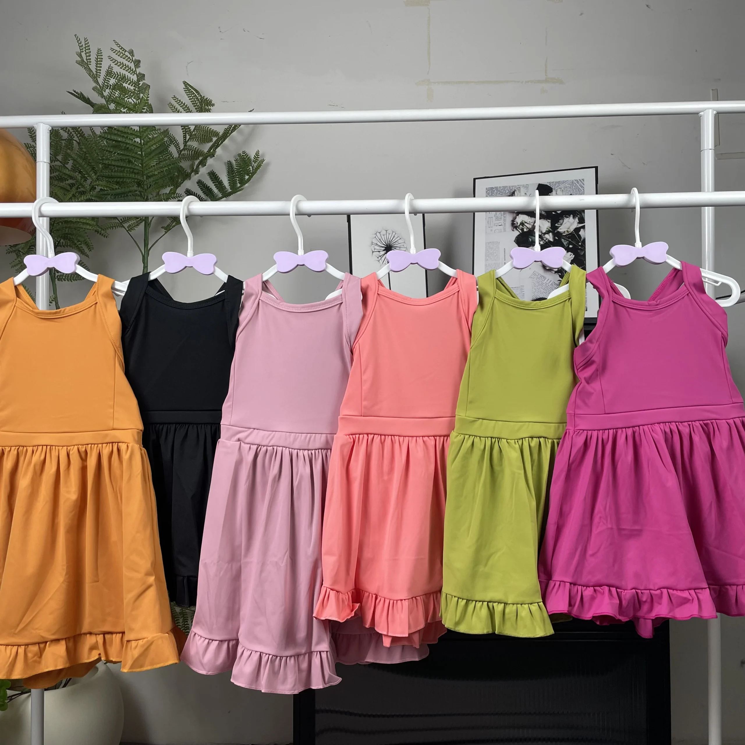 Hanzi Manufacturer's Girls Sports Dress for Summer Fitness Clothing & Yoga Kids Activewear-Baby Girl Sports Apparel Tennis Wear - Image 2