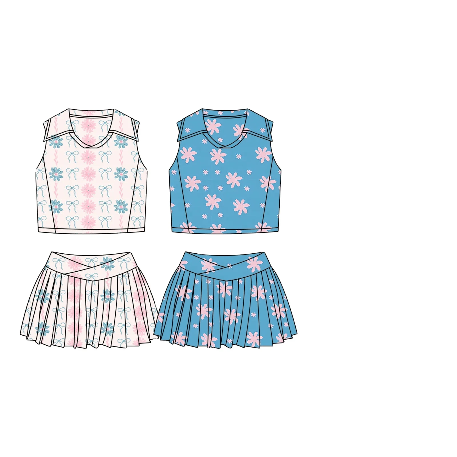 Customized Color Logo Girls Summer Yoga Clothing Skirt Dress Baby Yoga Dress Set With Shorts