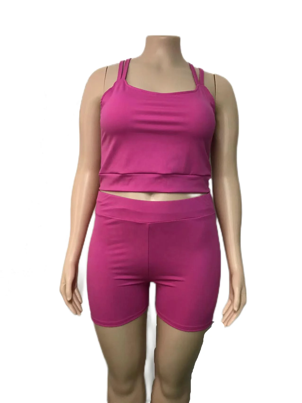 Custom Women's Solid Color Yoga Shorts Clothing Sets Breathable 2-Piece Sleeveless Waist Logo Factory Wholesale Price - Image 4