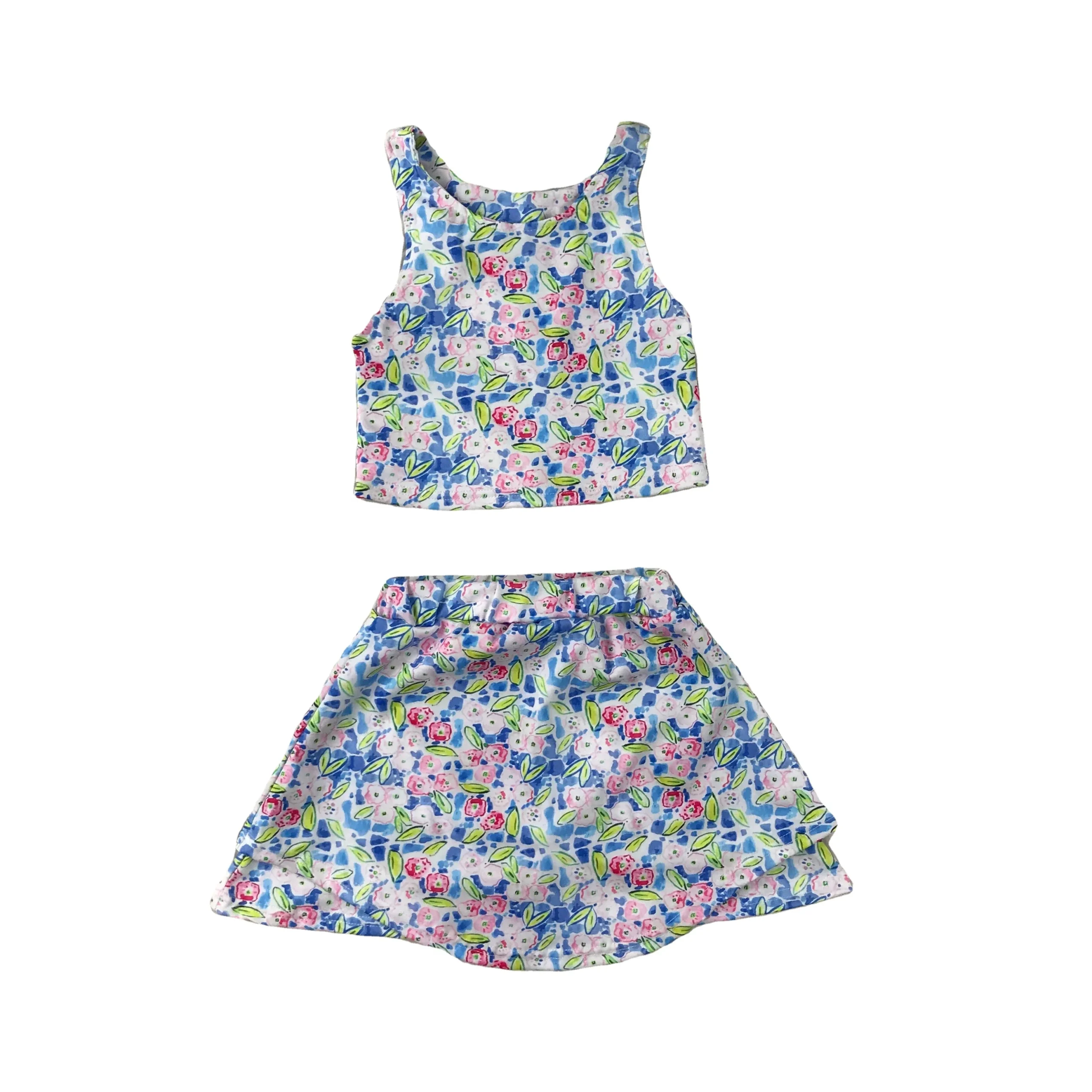 Manufacturer's Active Wear Girls Tennis Set Summer Sports Clothing for Kids Yoga-Inspired Design Baby Girl Sports Apparel
