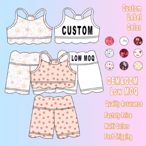 Wholesale Hanzi Breathable Customized Color Custom Printed ODM/OEM Yoga Shorts for Girls Sports Outfit Sets Summer