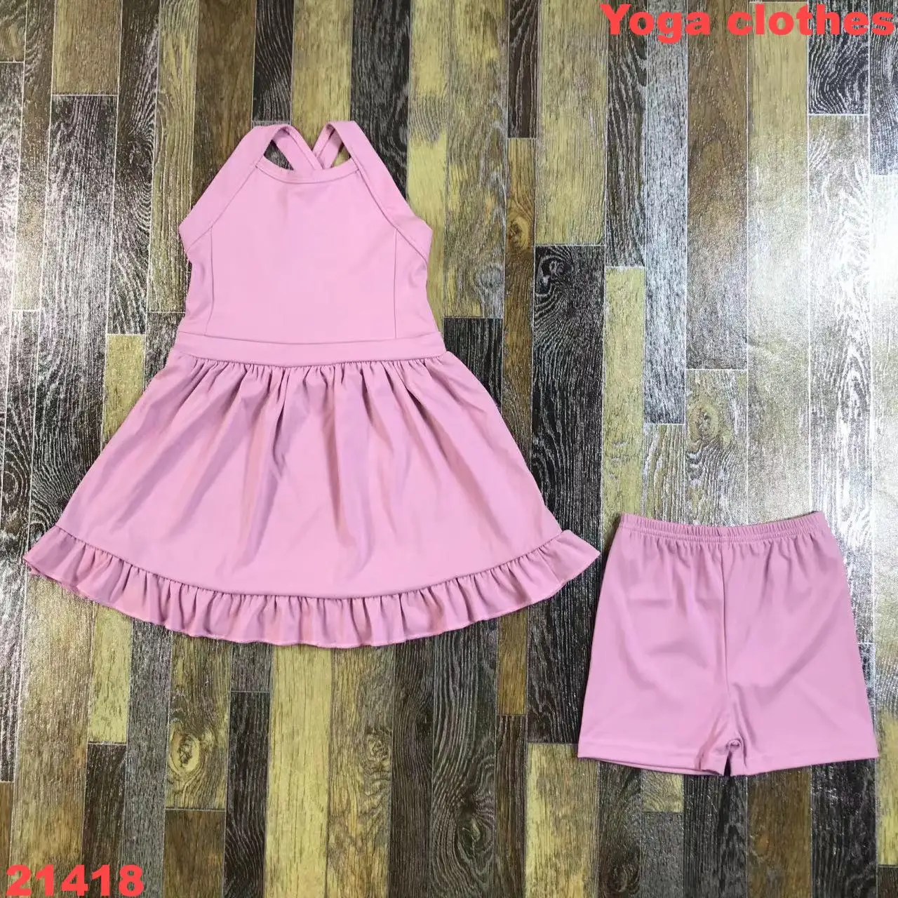 Comfortable Kids Yoga Clothing Set Printed Comfy Material for Girls Longevity Oriented Children's Yoga Apparel - Image 2